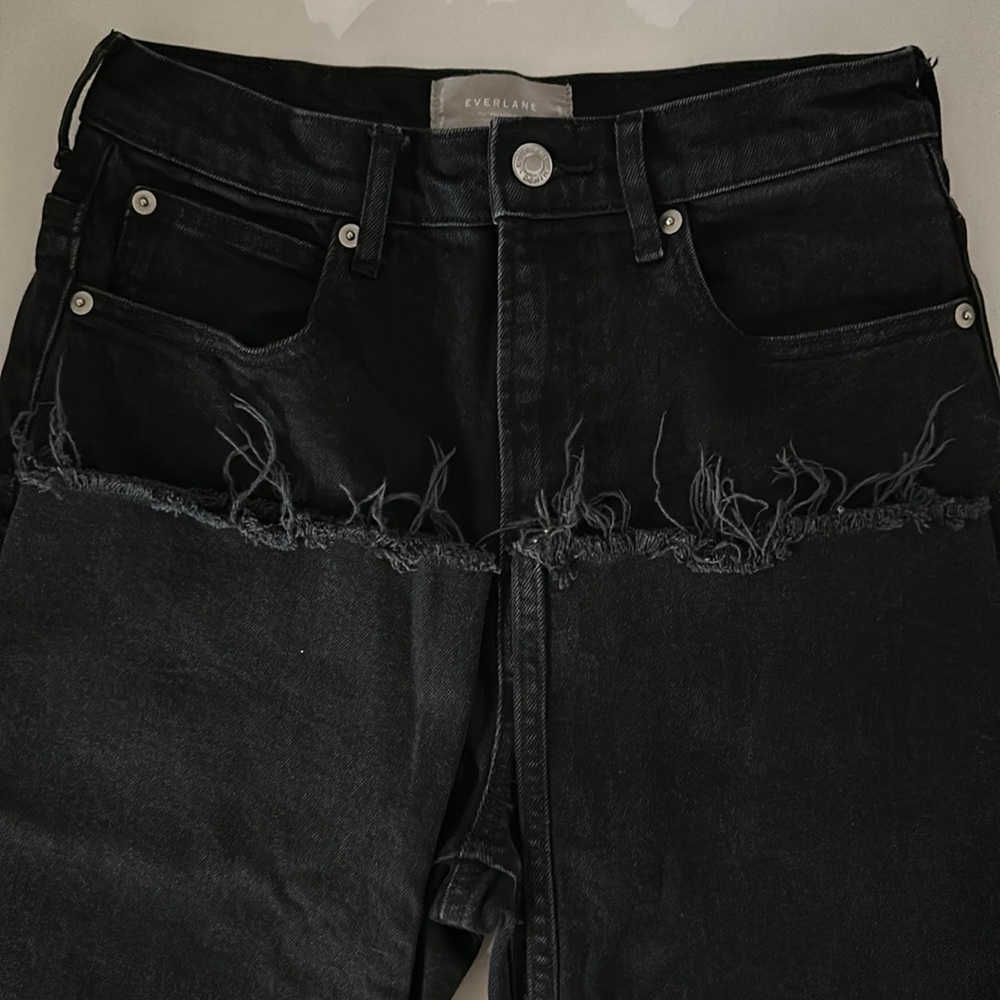 Everlane black straight denim jeans 24 high waisted